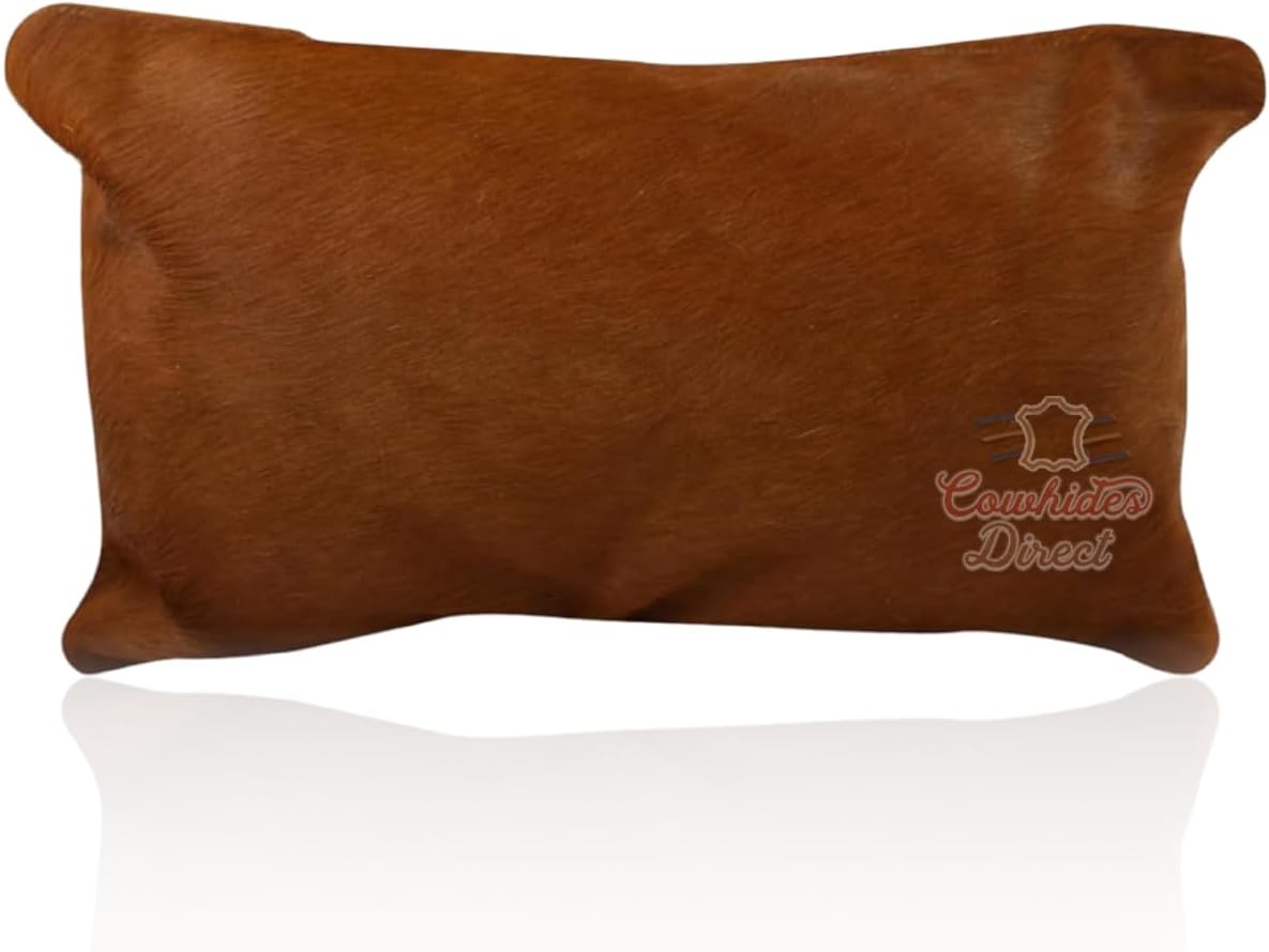 Cowhides Direct Genuine Cowhide Throw Pillow (Dark Brindle, 22x12) - Authentic Brazilian Cowhide Pillow Cover with Plush Inserts - Luxury Cow Fur Pillow for Home Décor