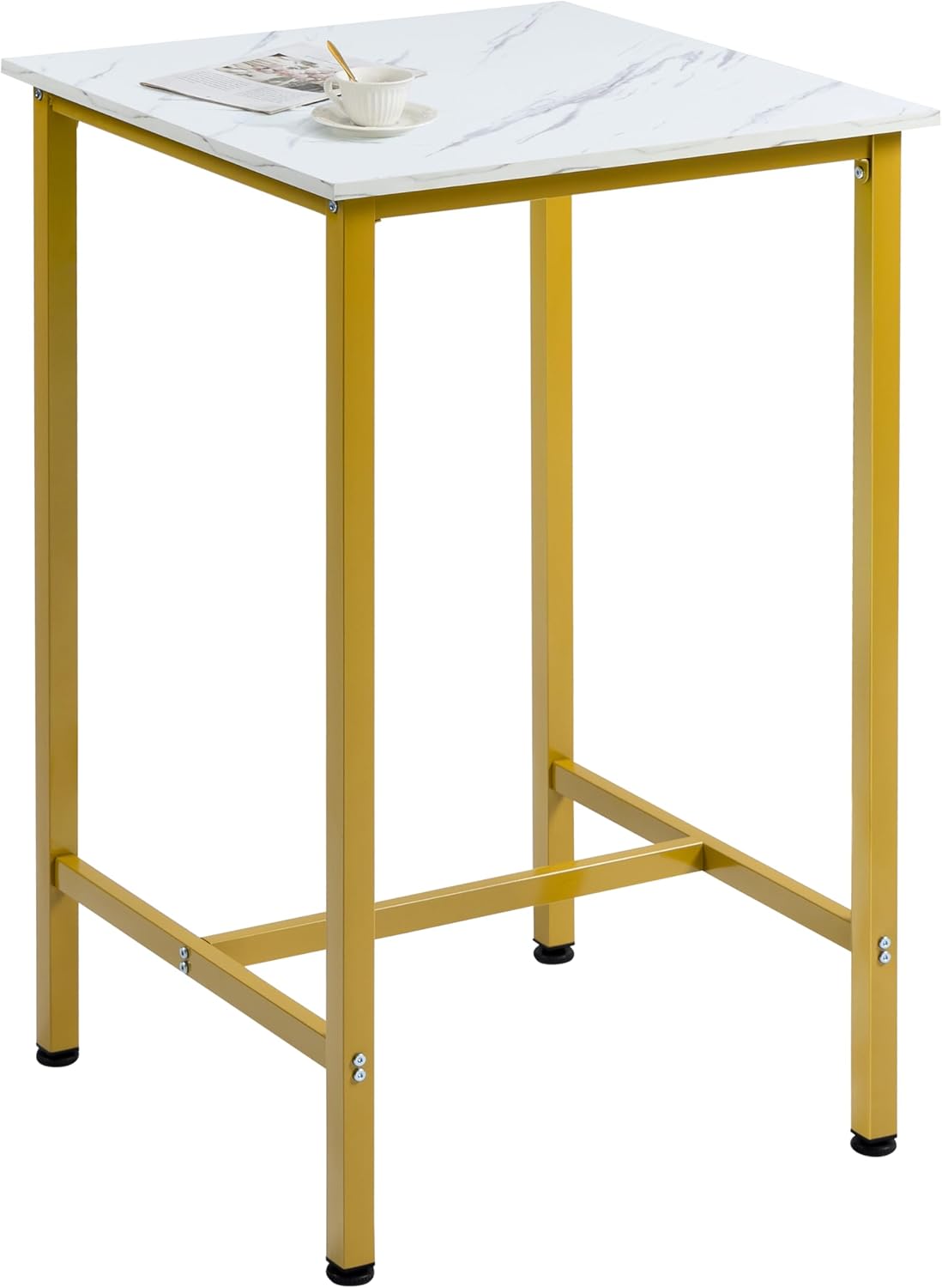 Finnhomy Bar Table Set, 23.6" Pub Table High Top Table, Square Bar Height Table, Bar Table with Stools, Small Kitchen Table Set for 2, Industrial Breakfast for Kitchen, Living Room, Rustic Black