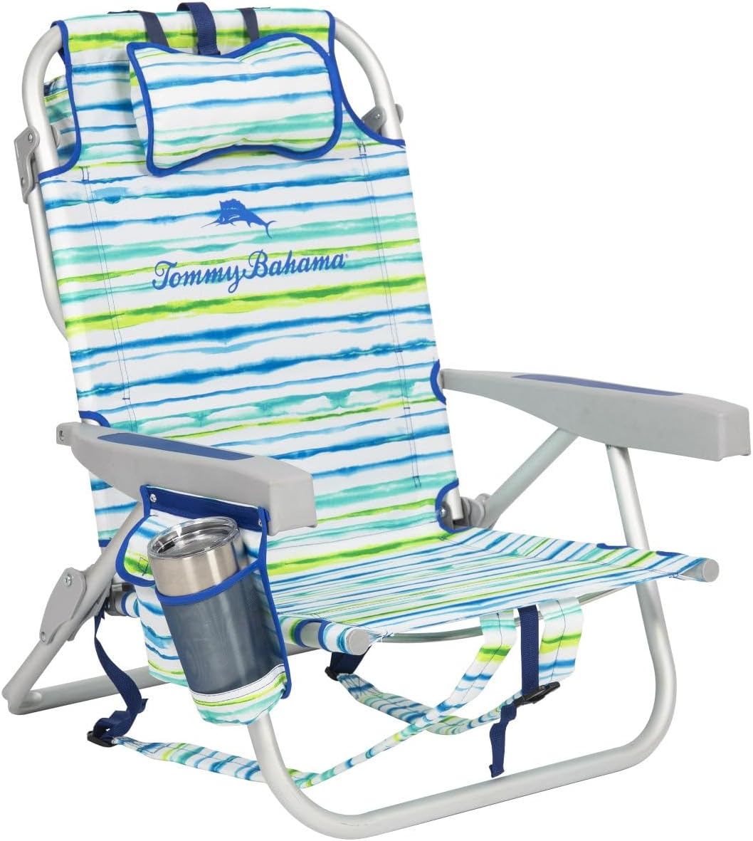 Tommy Bahama 2 Pack Backpack Beach Chair 5 Position Chair, Including Lay Flat (Floral)