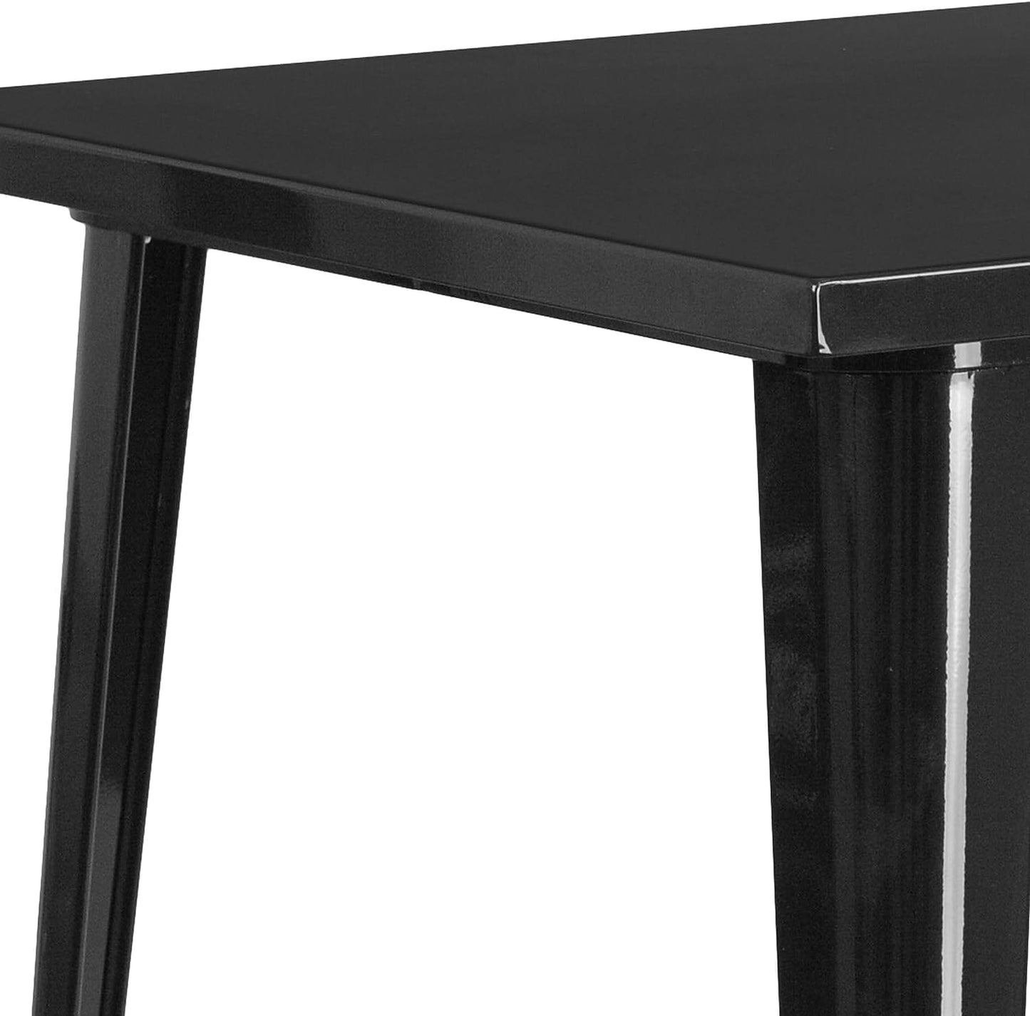 Flash Furniture Nolan Commercial Grade 31.5" Square Black Metal Indoor-Outdoor Bar Height Table