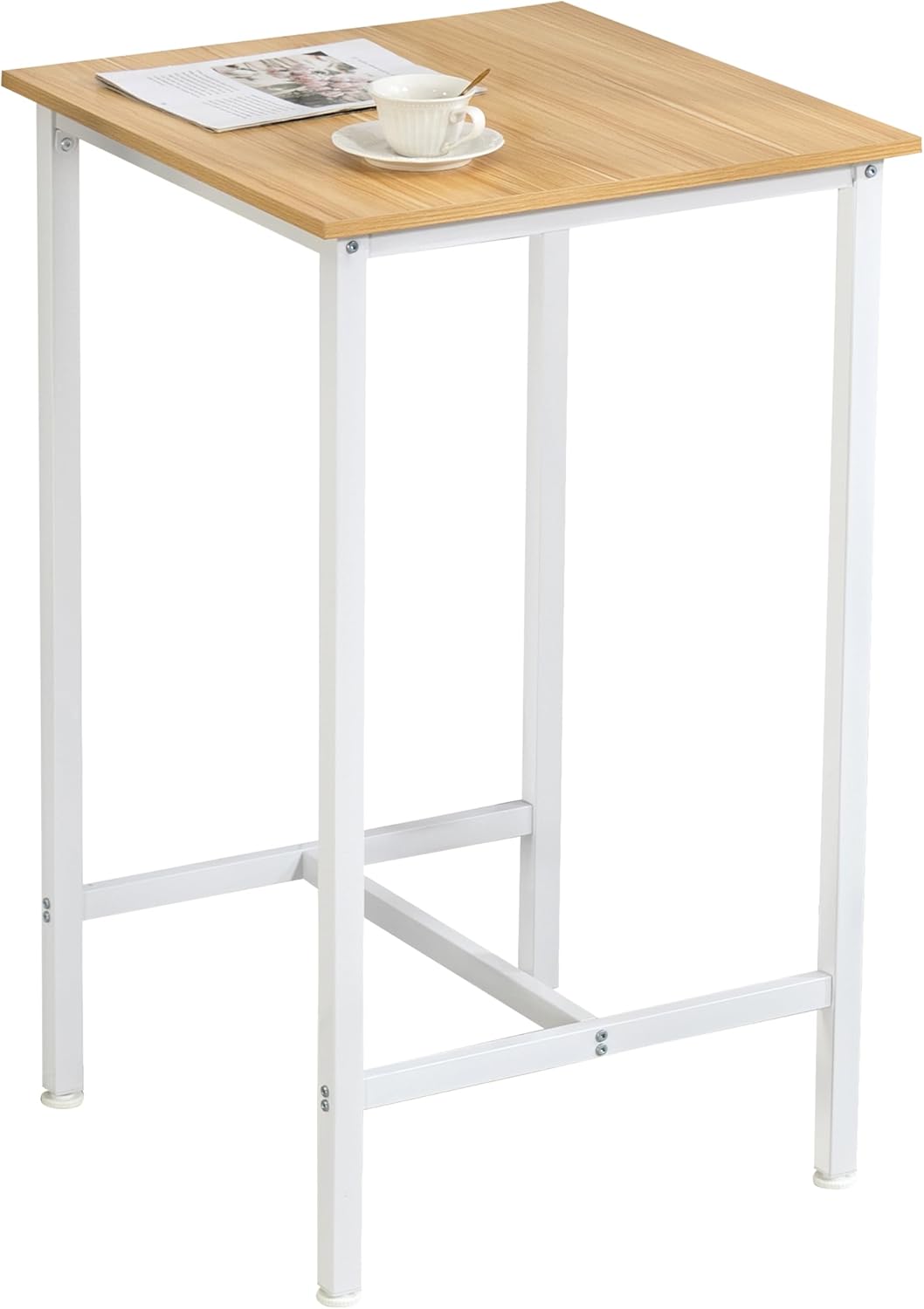 Finnhomy Bar Table Set, 23.6" Pub Table High Top Table, Square Bar Height Table, Bar Table with Stools, Small Kitchen Table Set for 2, Industrial Breakfast for Kitchen, Living Room, Rustic Black