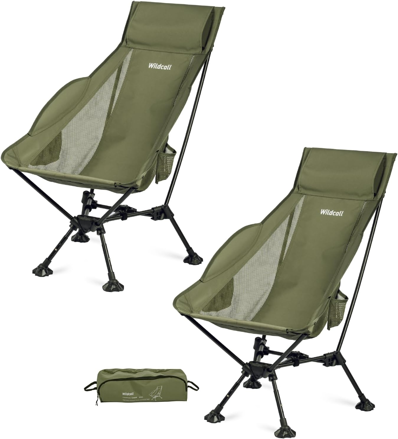 WildCall Lightweight Folding Camping Chair Compact Beach Chair with Anti-Sinking Large Feet