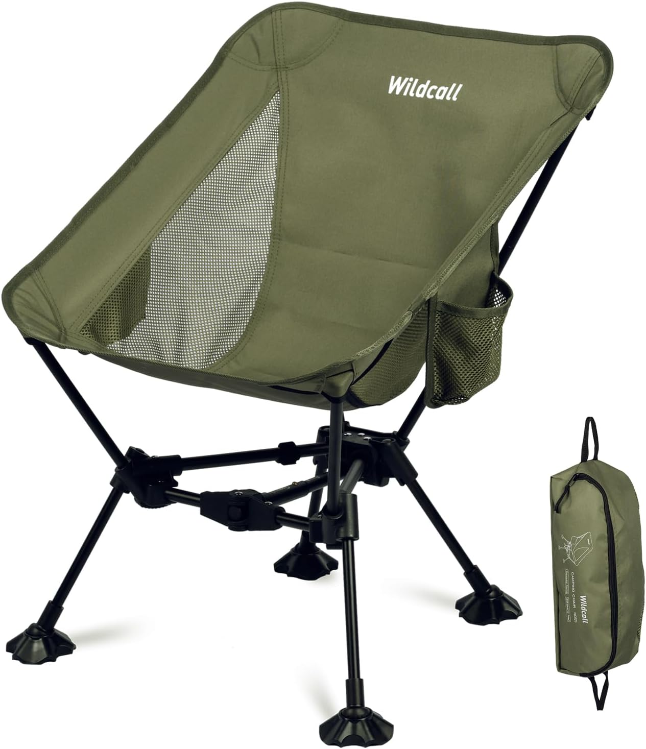WildCall Lightweight Folding Camping Chair Compact Beach Chair with Anti-Sinking Large Feet