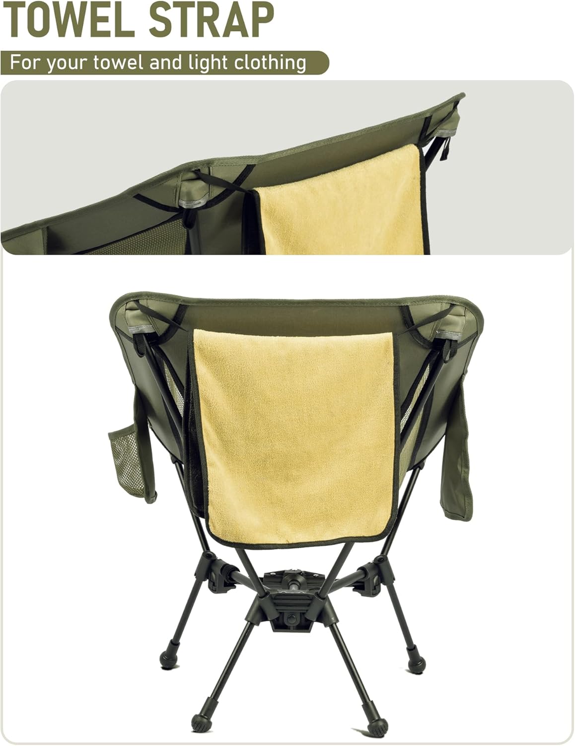 WildCall Lightweight Folding Camping Chair Compact Beach Chair with Anti-Sinking Large Feet