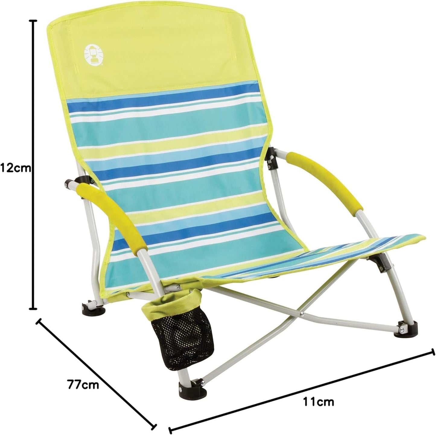 Coleman Utopia Breeze Lightweight Beach Chair with Cup Holder, Comfortable Portable Outdoor Chair with Carry Bag, Supports up to 250lbs, Great for Beach & Yard