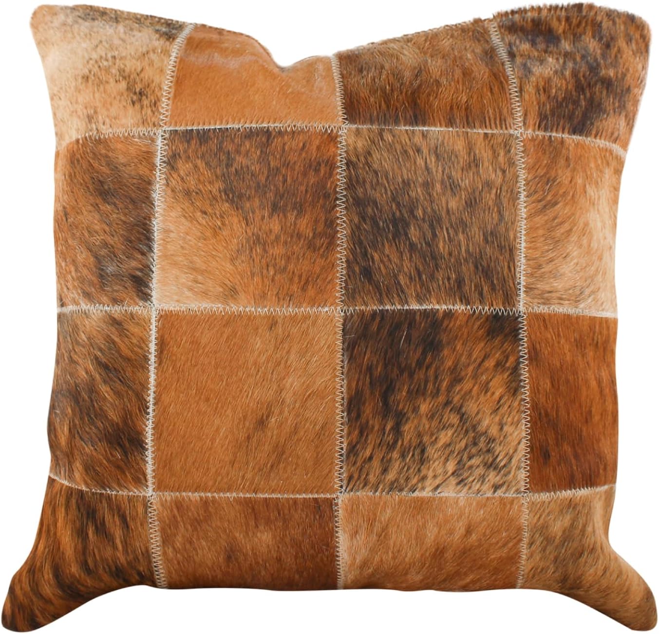 Cowhides Direct Genuine Cowhide Throw Pillow (Dark Brindle, 22x12) - Authentic Brazilian Cowhide Pillow Cover with Plush Inserts - Luxury Cow Fur Pillow for Home Décor