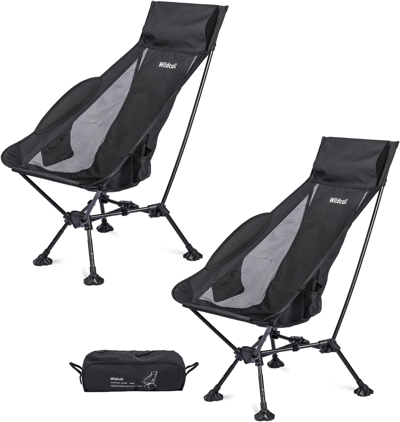 WildCall Lightweight Folding Camping Chair Compact Beach Chair with Anti-Sinking Large Feet