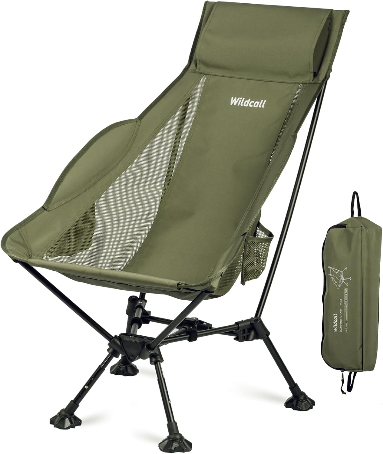 WildCall Lightweight Folding Camping Chair Compact Beach Chair with Anti-Sinking Large Feet
