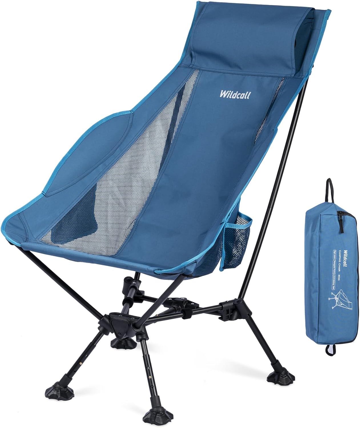 WildCall Lightweight Folding Camping Chair Compact Beach Chair with Anti-Sinking Large Feet