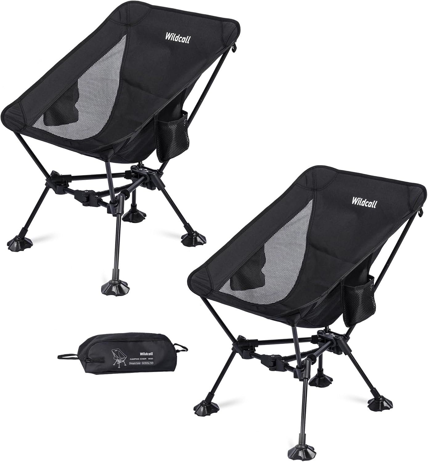 WildCall Lightweight Folding Camping Chair Compact Beach Chair with Anti-Sinking Large Feet