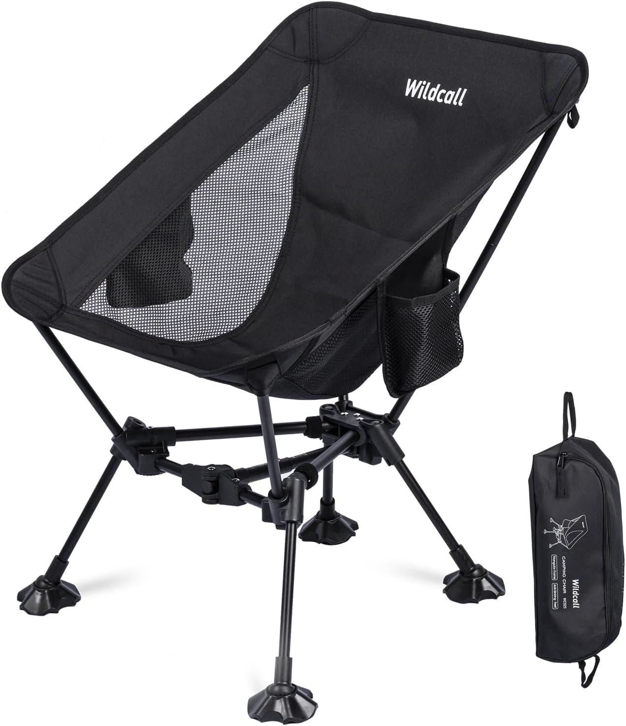 WildCall Lightweight Folding Camping Chair Compact Beach Chair with Anti-Sinking Large Feet