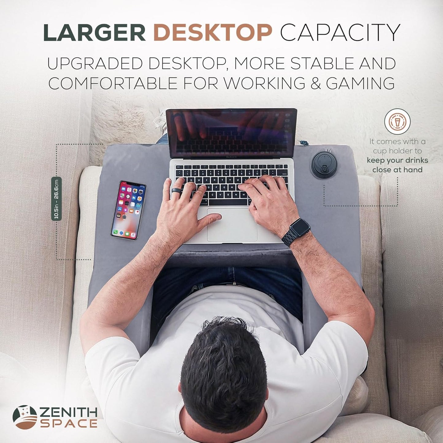 Reading Pillow for Lap to Improve Your Reading Experience - Memory Foam Adult Gaming Pillow for Bed with Cup Holder - Allow 24–72 hrs to Fully Expand - Maximizing Your Comfort