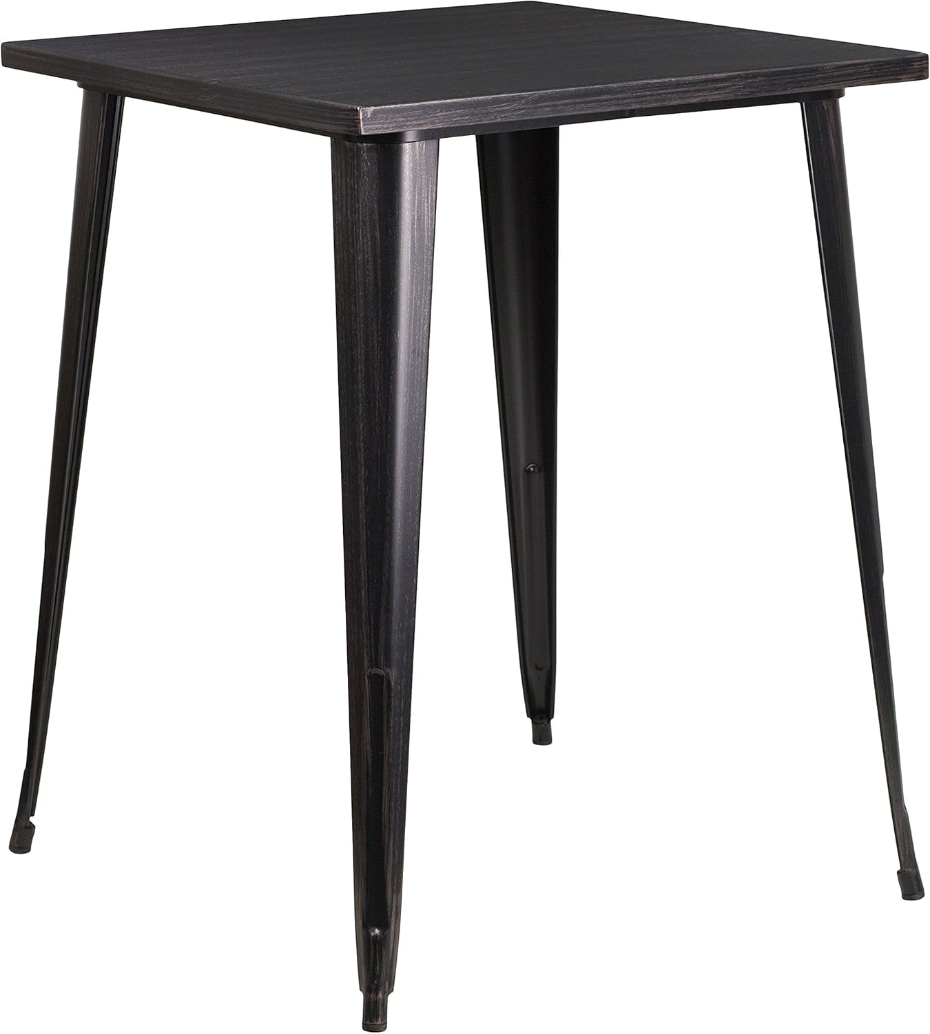 Flash Furniture Nolan Commercial Grade 31.5" Square Black Metal Indoor-Outdoor Bar Height Table