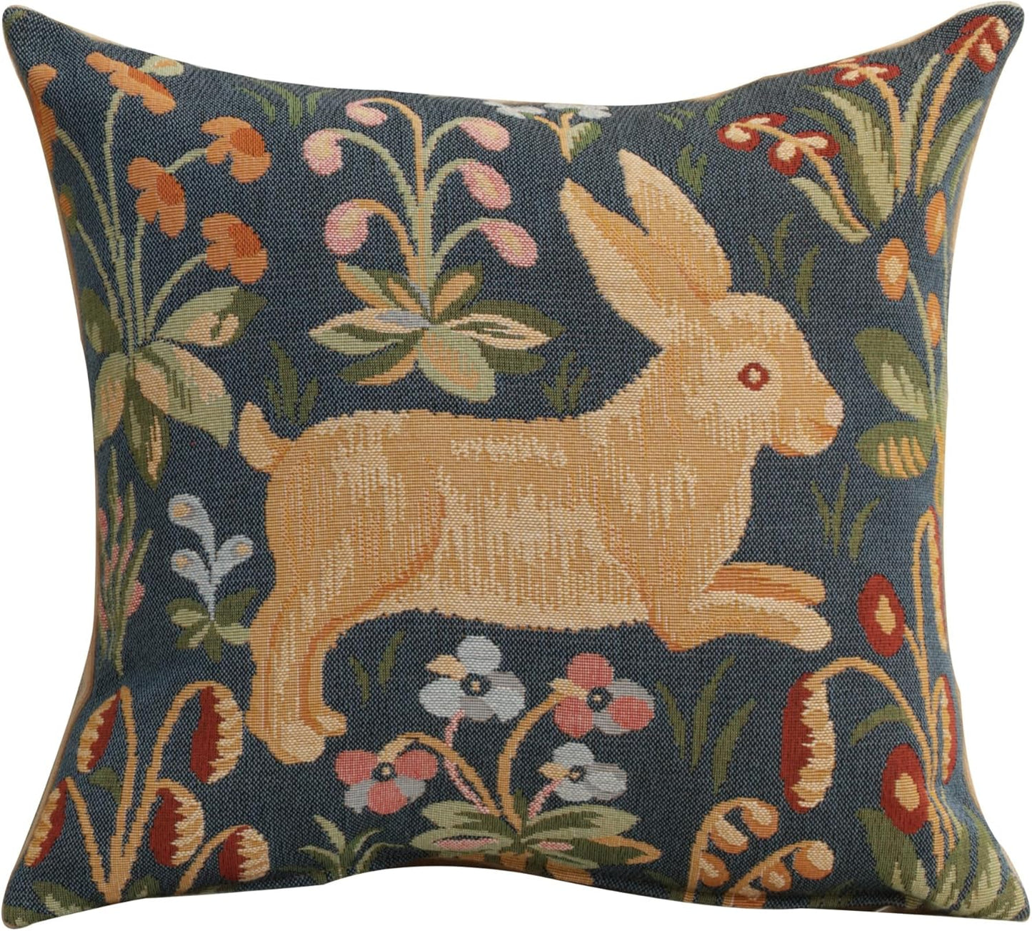 Charlotte Home Furnishings Decorative Throw Pillow Cover 19x19 in, Tree Squirrel French Country Sofa Cushion Case, Home Decor Cozy Square Tapestry Pillow Cover, Soft European Cotton Jacquard Woven