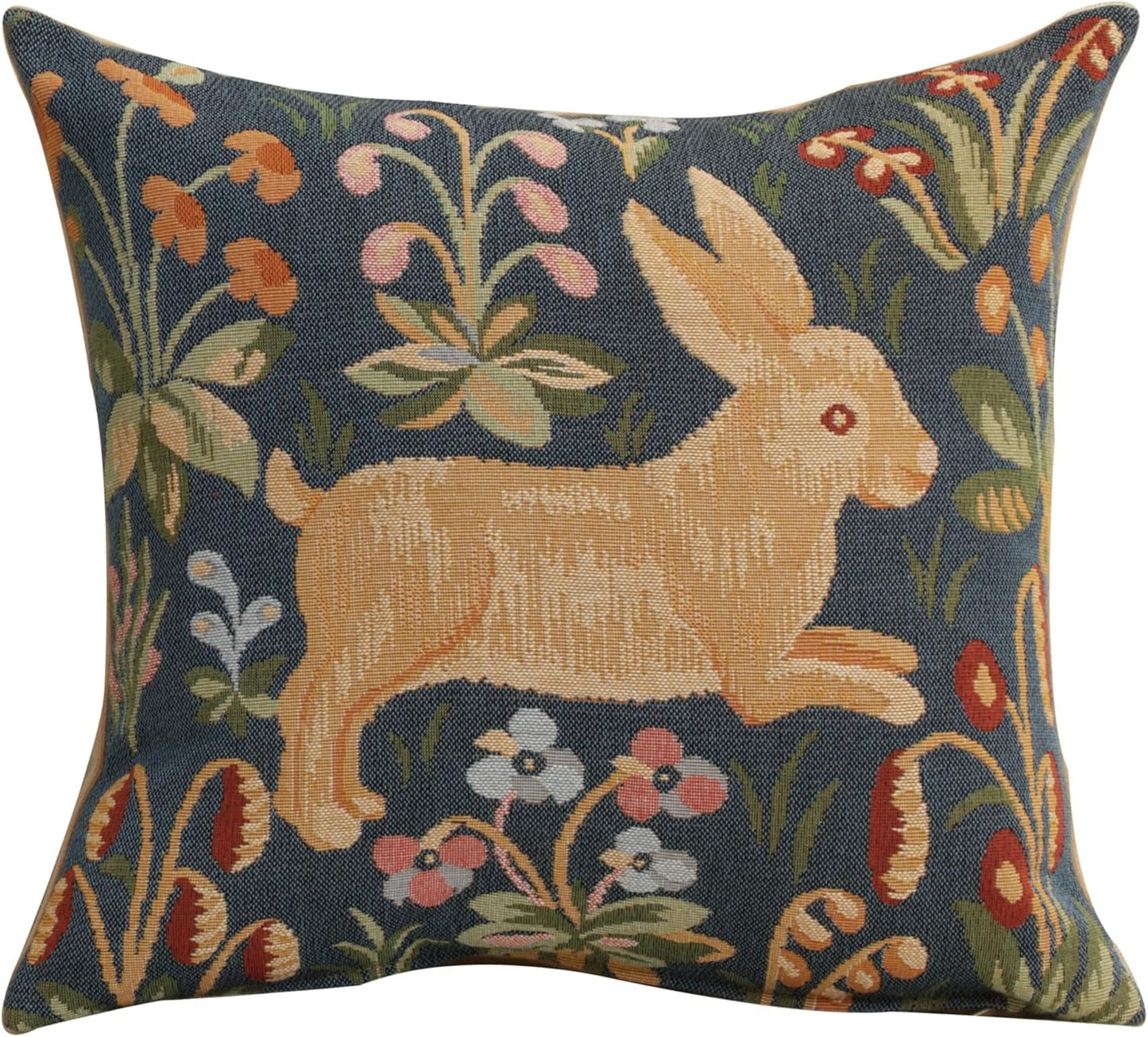 Charlotte Home Furnishings Decorative Throw Pillow Cover 19x19 in, Tree Squirrel French Country Sofa Cushion Case, Home Decor Cozy Square Tapestry Pillow Cover, Soft European Cotton Jacquard Woven