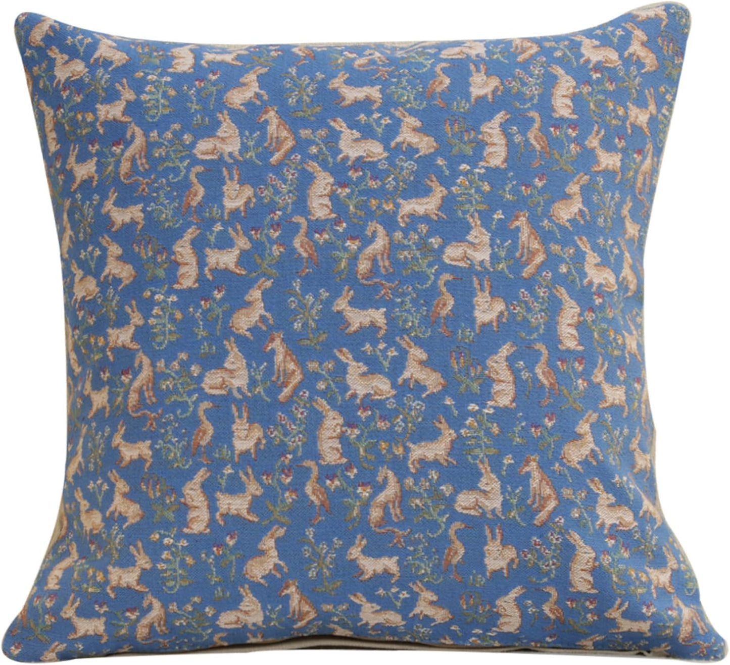 Charlotte Home Furnishings Decorative Throw Pillow Cover 19x19 in, Tree Squirrel French Country Sofa Cushion Case, Home Decor Cozy Square Tapestry Pillow Cover, Soft European Cotton Jacquard Woven