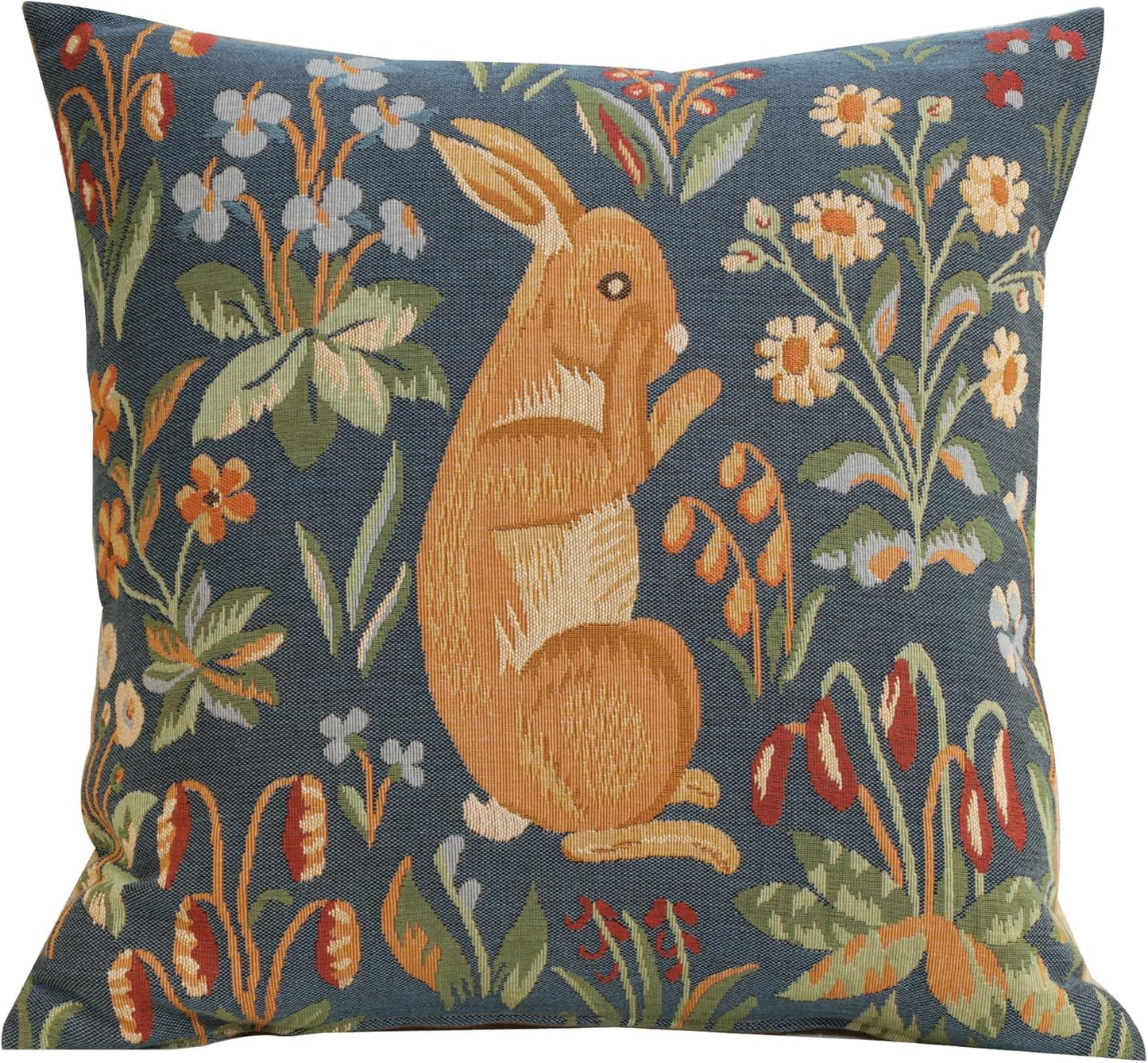 Charlotte Home Furnishings Decorative Throw Pillow Cover 19x19 in, Tree Squirrel French Country Sofa Cushion Case, Home Decor Cozy Square Tapestry Pillow Cover, Soft European Cotton Jacquard Woven