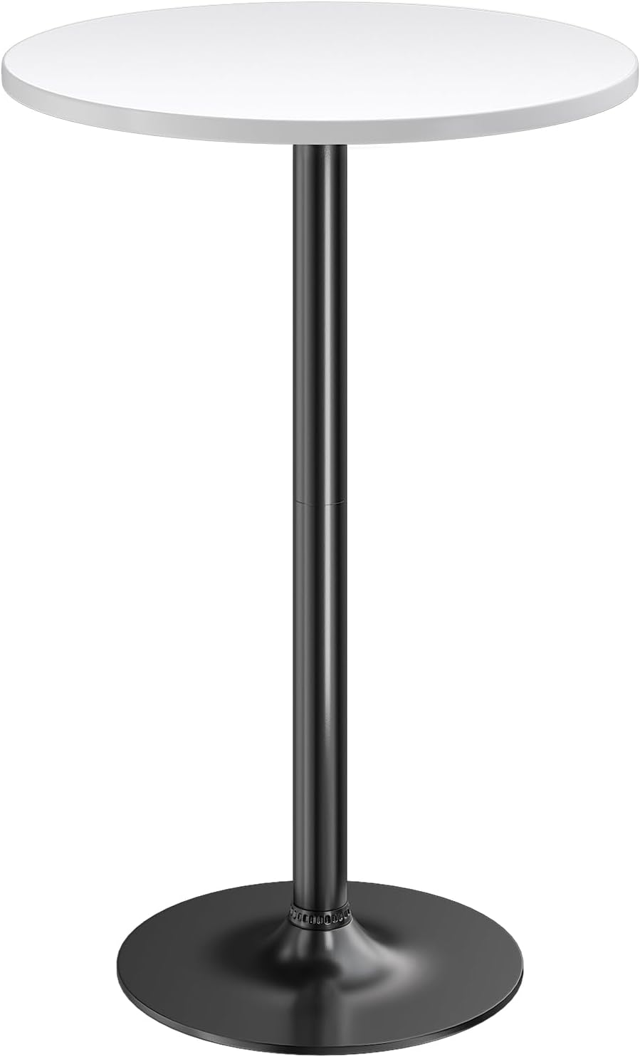Furmax Bistro Pub Table 2 Pack Round Bar Height Cocktail Table Metal Base MDF Top Obsidian with Black Leg 23.8-Inch Top, 39.5-Inch Height (Black)