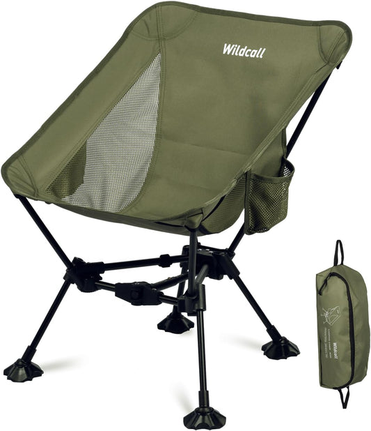 WildCall Lightweight Folding Camping Chair Compact Beach Chair with Anti-Sinking Large Feet