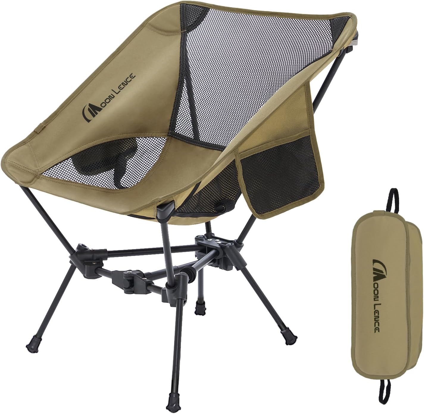 MOON LENCE Portable Camping Chair Backpacking Chair - The 4th Generation Ultralight Folding Chair - Compact, Lightweight Foldable Chairs for Hiking Mountaineering, Beach