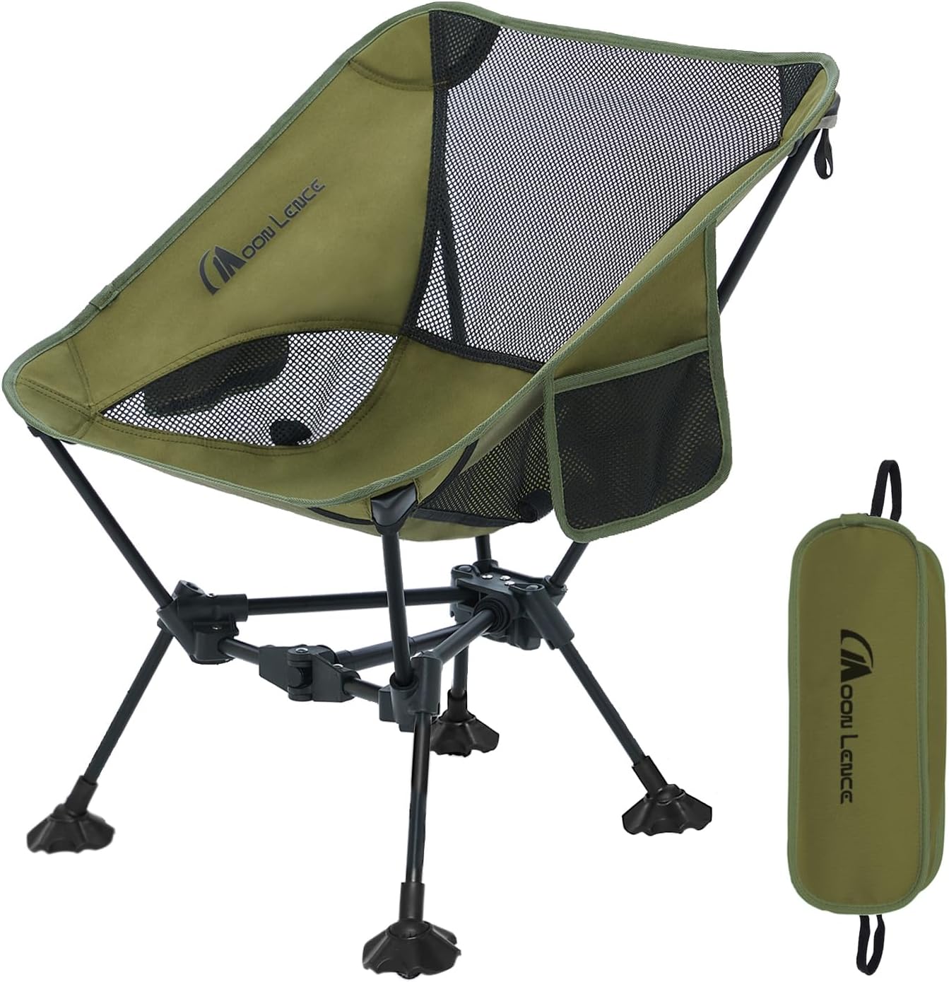 MOON LENCE Portable Camping Chair Backpacking Chair - The 4th Generation Ultralight Folding Chair - Compact, Lightweight Foldable Chairs for Hiking Mountaineering, Beach