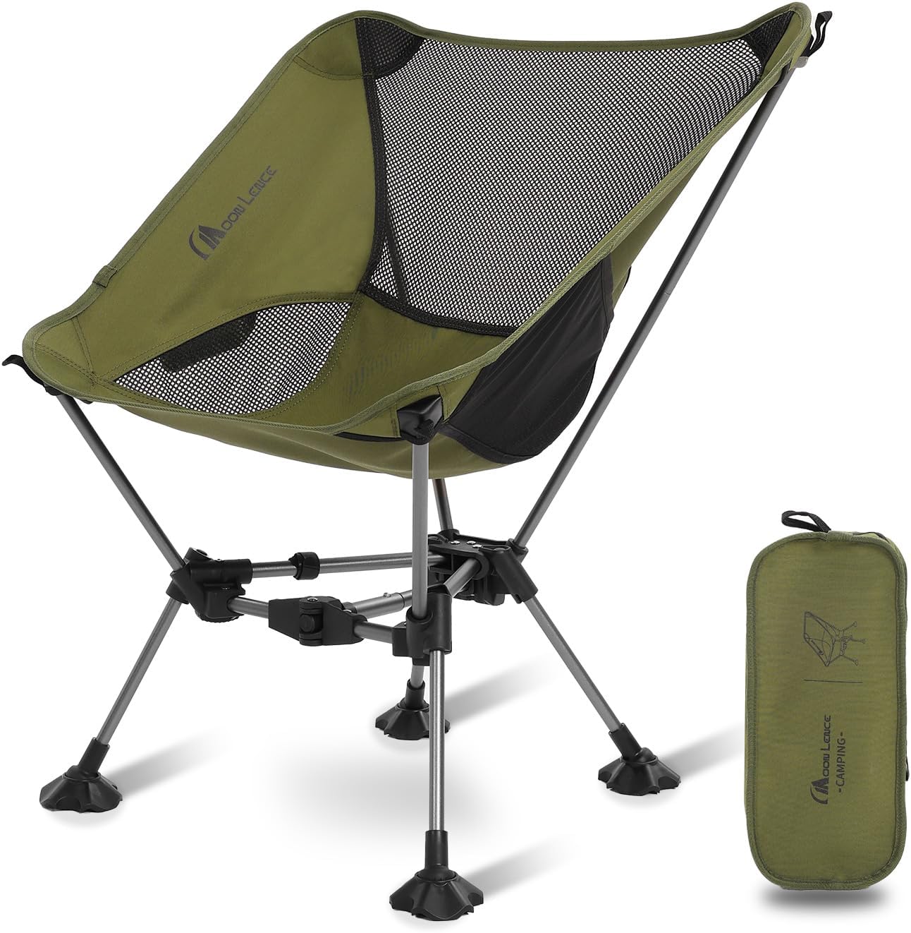 MOON LENCE Portable Camping Chair Backpacking Chair - The 4th Generation Ultralight Folding Chair - Compact, Lightweight Foldable Chairs for Hiking Mountaineering, Beach