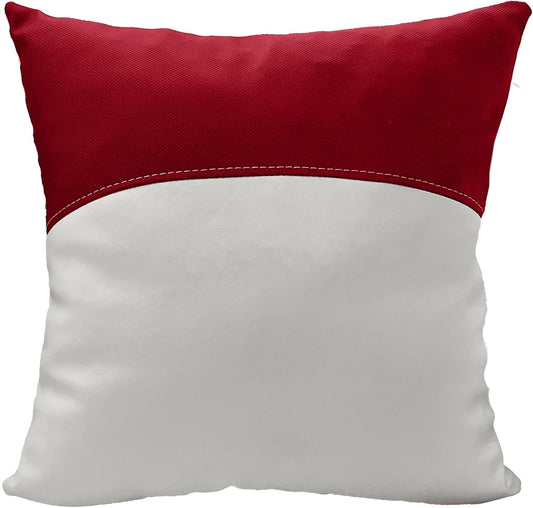 Wise DLX1616 DLX Series Square Pontoon Accessory Pillow, 16" x 16", White/Crimson Red