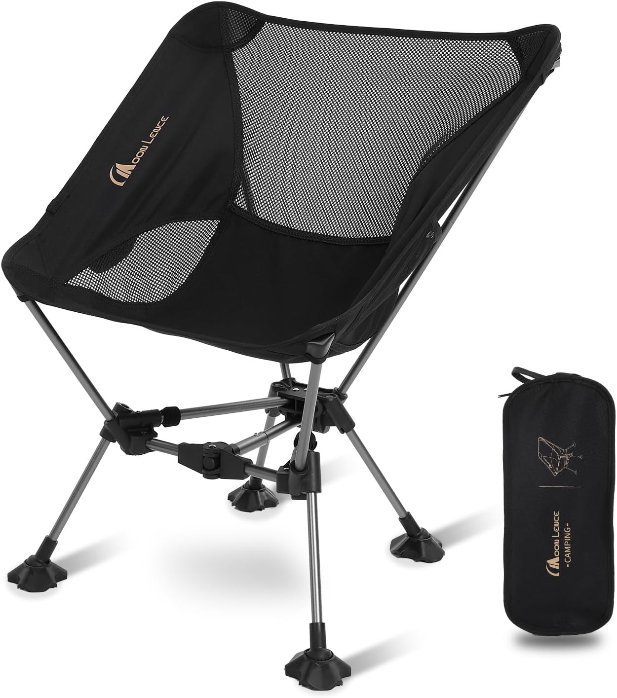 MOON LENCE Portable Camping Chair Backpacking Chair - The 4th Generation Ultralight Folding Chair - Compact, Lightweight Foldable Chairs for Hiking Mountaineering, Beach