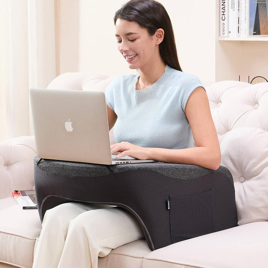 Reading Pillow, Lap Desk, Laptop Pillow for Lap, Large Gaming Pillow for Reading, Working, Gaming or Sitting in Bed Floor Couch(Dark Grey)