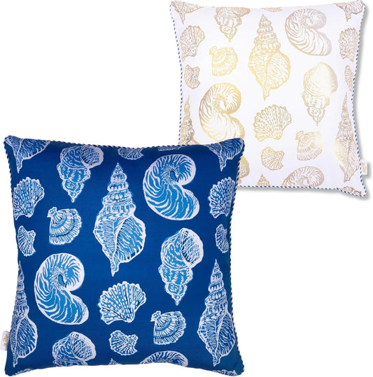 Lilly Pulitzer 20" Square Decorative Throw Pillow for Indoor and Outdoor, Dual Sided/Reversible, Throw Pillows for Bed or Couch, Outdoor Pillows for Patio Furniture, Shell of a Good Time (Large)