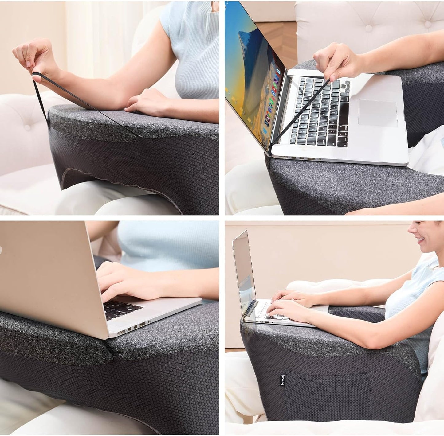 Reading Pillow, Lap Desk, Laptop Pillow for Lap, Large Gaming Pillow for Reading, Working, Gaming or Sitting in Bed Floor Couch(Dark Grey)