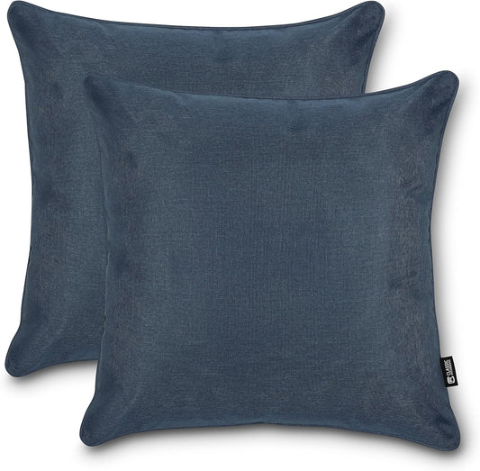 Classic Accessories Montlake FadeSafe Indoor/Outdoor Accent Pillows, 20 x 20 x 8 Inch, 2 Pack, Heather Indigo